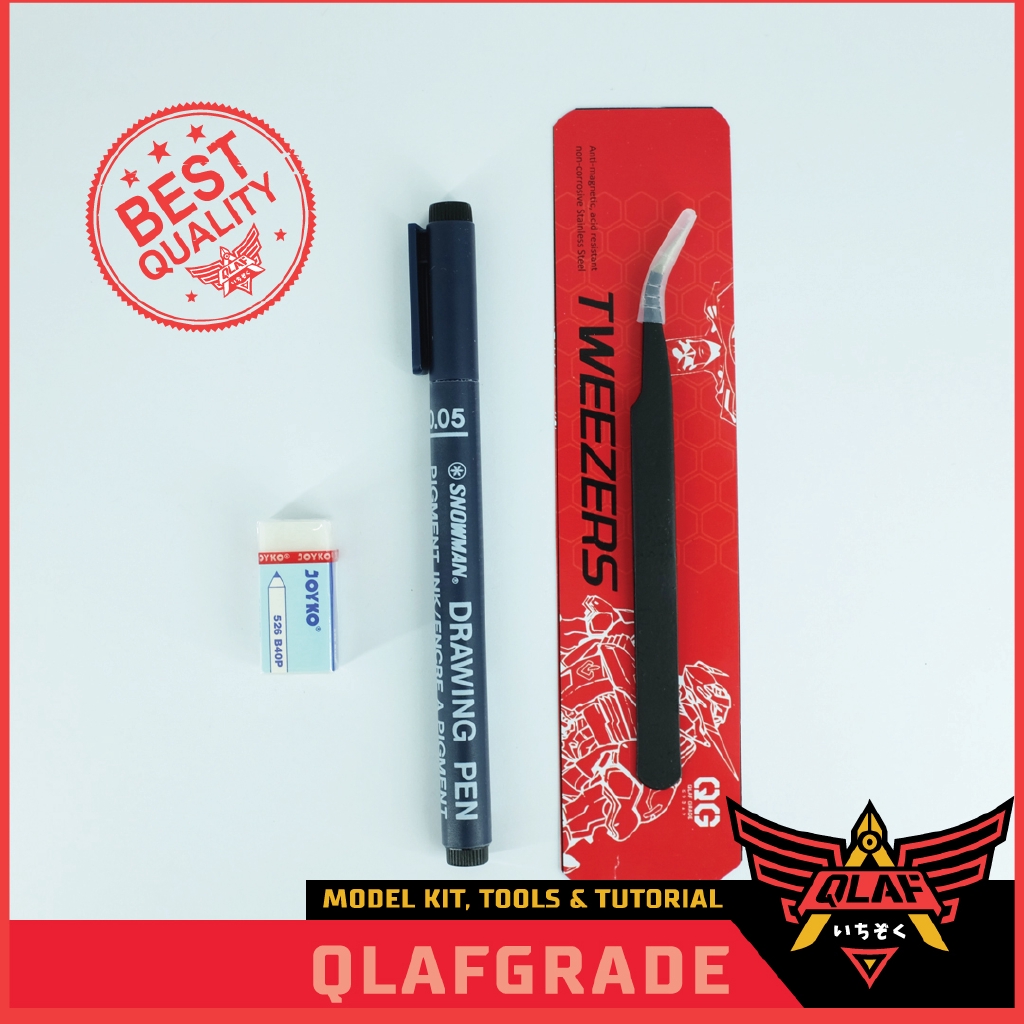 

Alat Rakit Gundam TOOL SET B - Pinset , Tweezer , Lining Marker, Penghapus