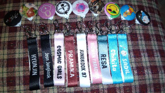 Custom Satuan Strap + Gantungan Kunci Bts Bt21 Kpop Bisa Request Gambar / Foto Dari Sendiri