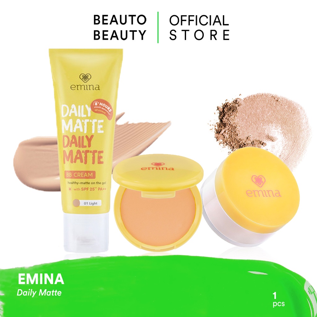 EMINA Daily Matte / Indonesia BB Cream Loose Compact Powder Bedak Padat Facial Wash Face Scrub Micel