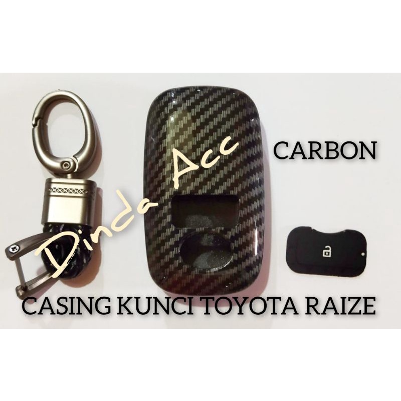 Cover Casing Remote Case Kunci Toyota Raize Carbon