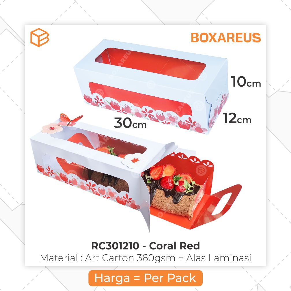 Box Bolu Gulung Dus Roll Cake Kemasan Kue Lapis Spiku 30x12x10 | RC301210 (10pc)