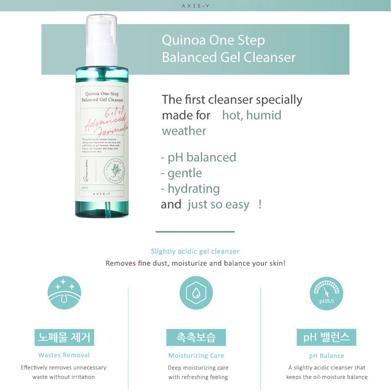 AXIS-Y QUINOA ONE-STEP BALANCED GEL CLEANSER 180ML