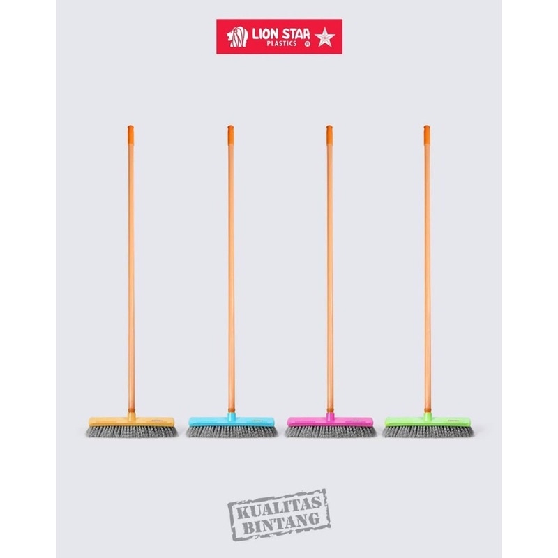 Lion Star - Sikat Lantai Kamar Mandi / Sikat Dorong Gagang Panjang