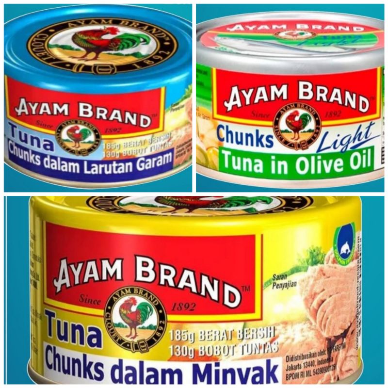 

Ikan Tuna Kaleng Cap Ayam Brand 185 Gram ( Tuna Olive Oil Zaitun, Garam dan Minyak )