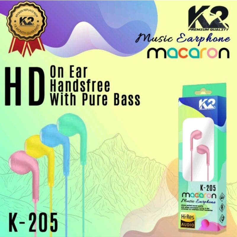 Headset Super Bass Macaron K-205