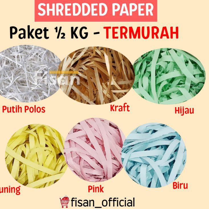 

5.5 BRANDS FESTIVAL 500 Gram - Kertas Potongan Shredded Paper Putih Paper Kraft Paper Kertas Coklat