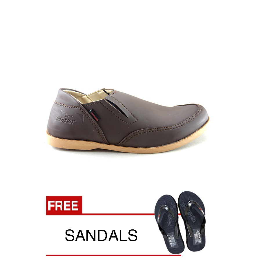 

Redknot - Sneakers Sixend Coklat + Bonus Sandal Senilai Rp.25.000,00
