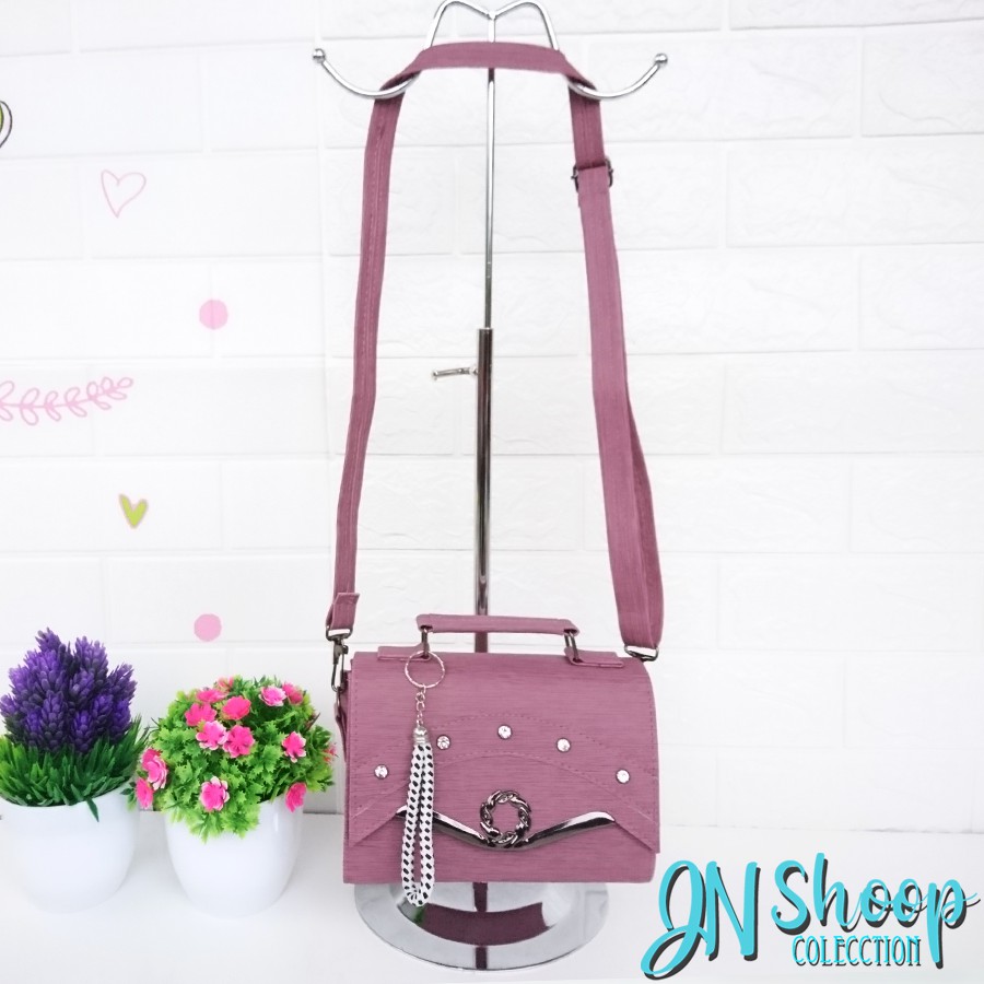 Tas Slempang Jinjing Wanita [BONUS GANTUNGAN CANTIK] Slingbag Fashion Kotak Kecil 2 in 1