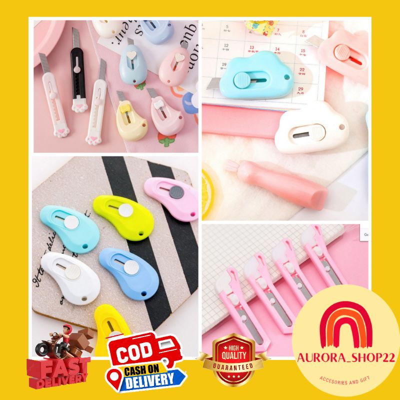 [COD] Cutter Mini Lucu Bentuk Awan / Pisau Cutter Pemotong Kertas Buka Paket Mini Portable Import Silet