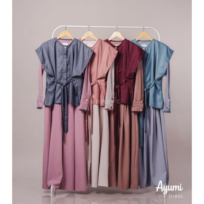 Ayumi dress . dress remaja dress vest dress kekinian dress best seller  jilbrave gamis