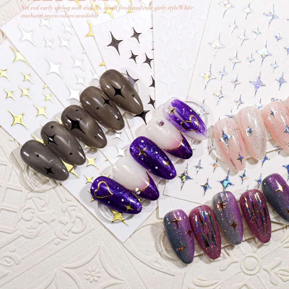 Needway Stiker Nail art 3D 1pcs Bronzing Gold Laser Manicure