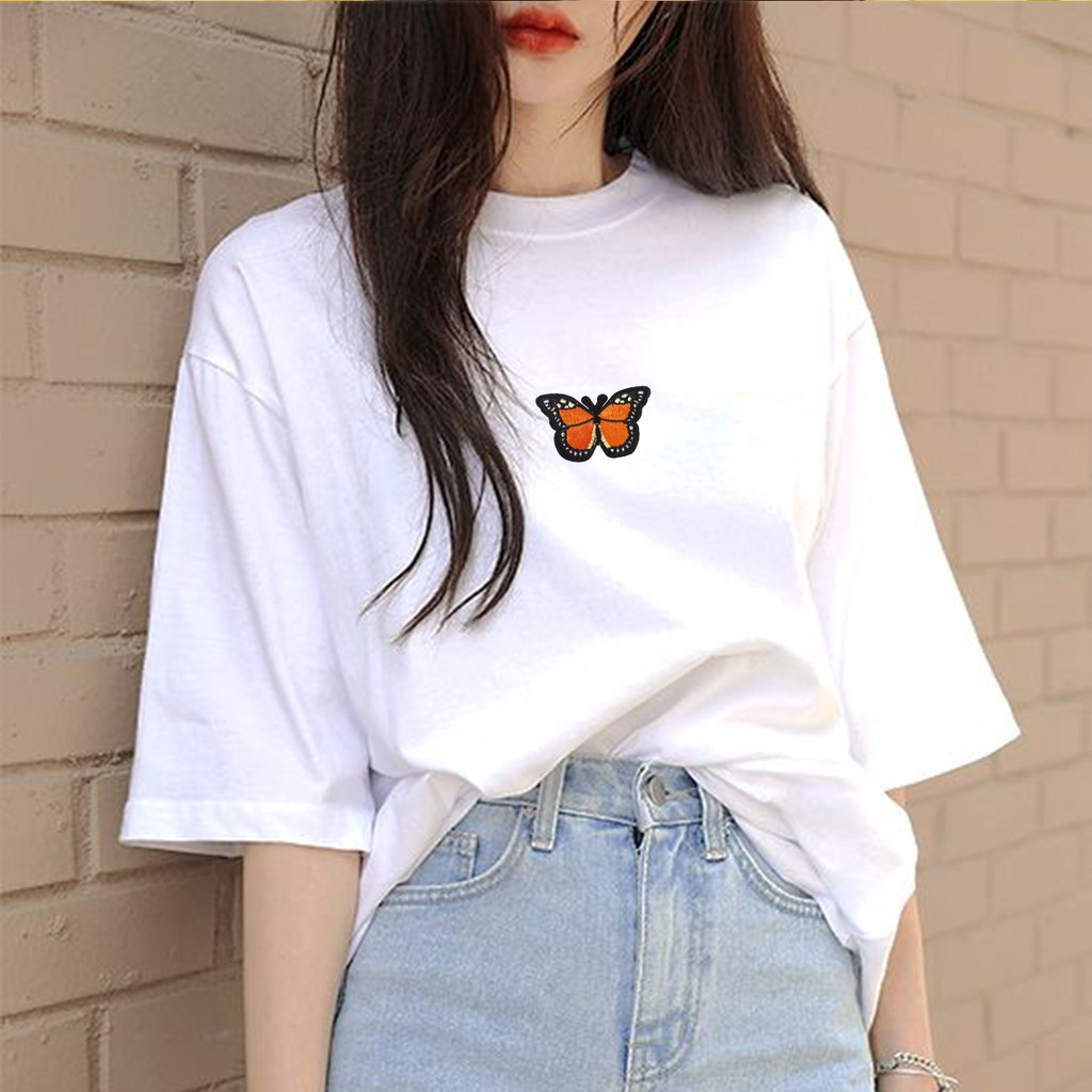 BUTTERFLY MOON/KUPU KUPU BULAN TERMURAH BAJU KAOS KATUN WANITA LENGAN PENDEK / TUMBLR TEE