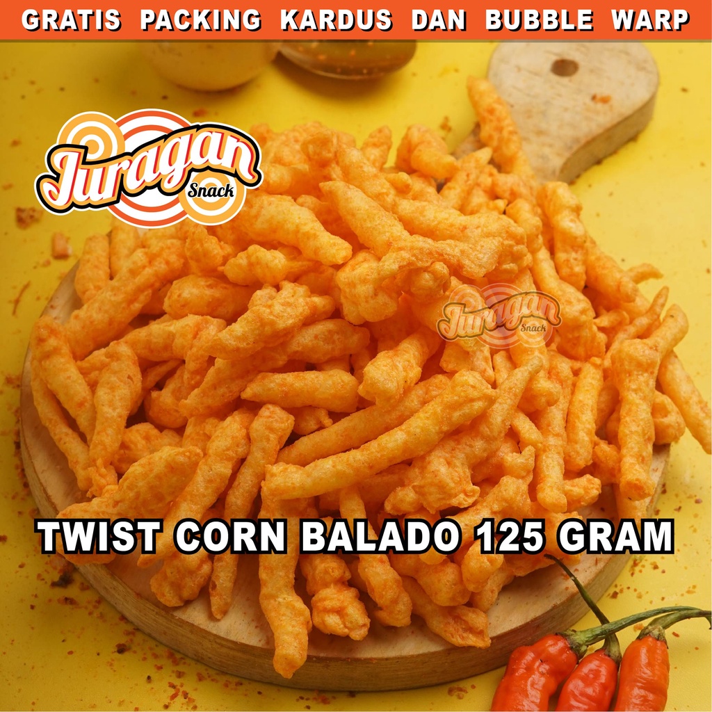 CHEETOS TWIST CORN BALADO 125 gram snack kiloan makanan ringan jajanan cemilan camilan pedas asin gurih murah