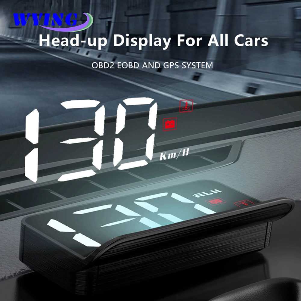 Display HUD Proyeksi 3D Layar LCD Mobil OBD2 Speedometer Head-Up Digital Projector M3 WYING - 7RGP02BK