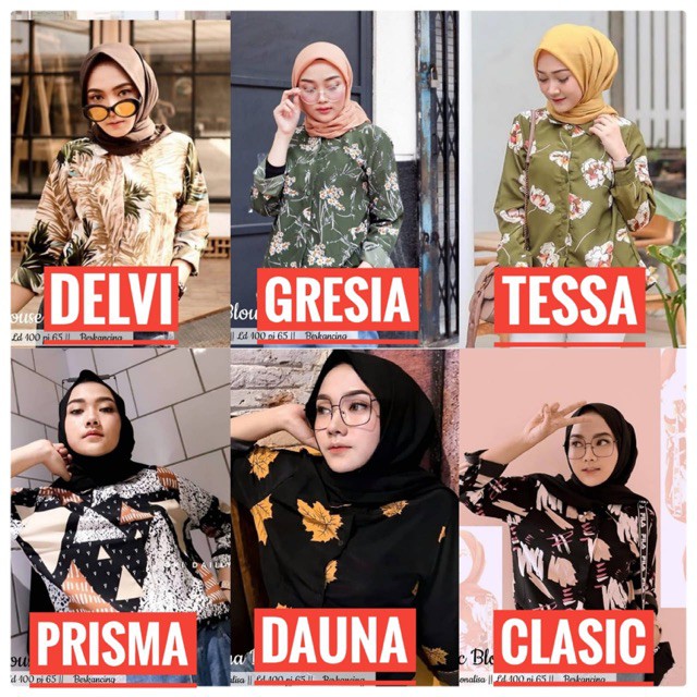 KEMEJA MONALISA KEMEJA BUNGA ATASAN MUSLIM KEMEJA MOTIF KEMEJA BUNGA VSG