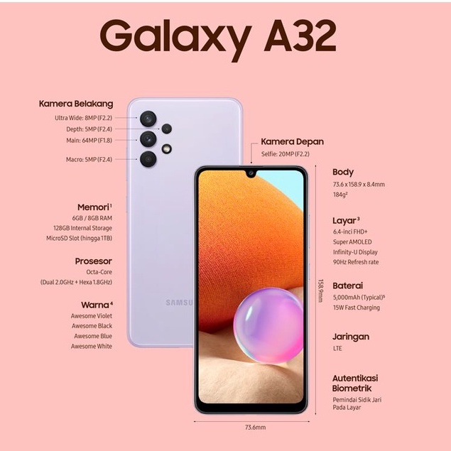 Samsung Galaxy A32 6GB | 8GB / 128 GB | 6/128 | 8/128 - Garansi Resmi SEIN 1 Tahun-2