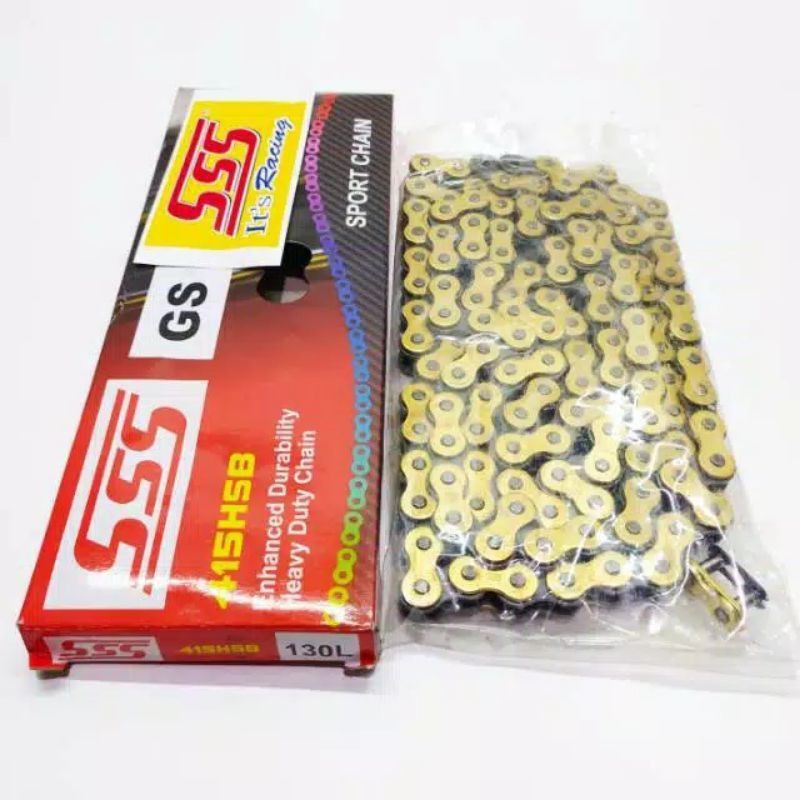 Rantai Sss Rantai Motor Sss Gold 415-130L Type HSB-T Original