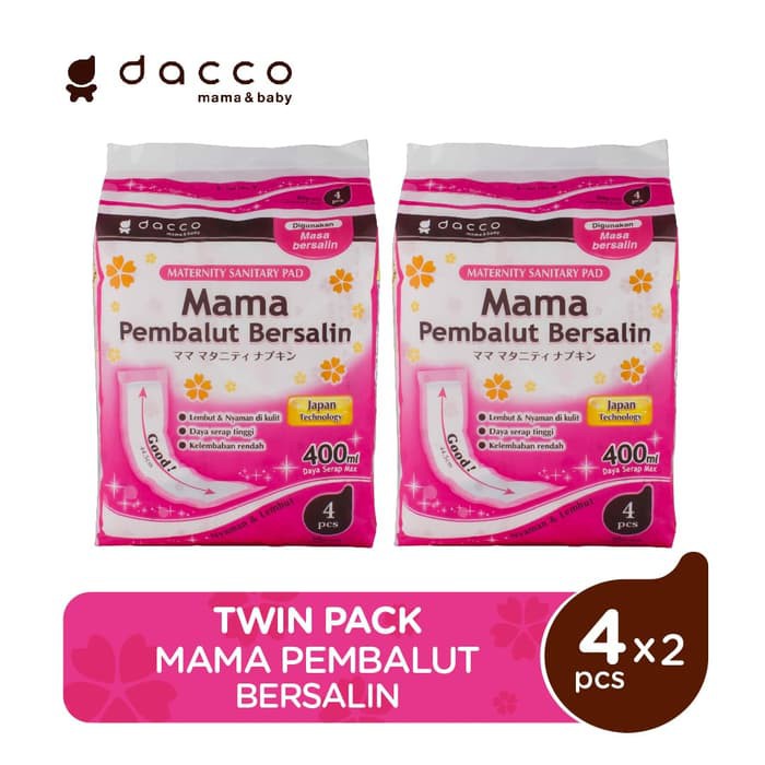 TWIN PACK - Dacco Mama Pembalut Bersalin Isi 4 Pcs