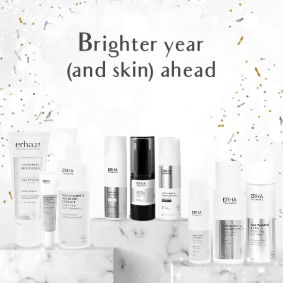 ERHA Truwhite Brightening Series | Facial Wash Vit C Serum Toner Day Night Cream