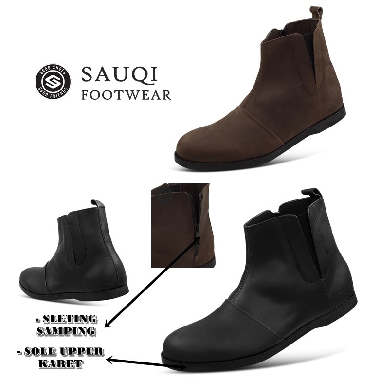 Sepatu Boots Kulit Asli ORIGINAL Pria SAUQI FOOTWEAR LUCIDO Sepatu Formal Pria Kerja