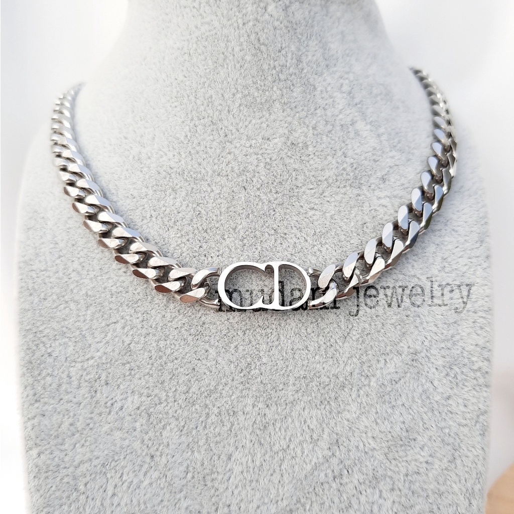 Kalung Rantai Titanium Model C Di*r Tersedia Warna Rose Gold, Gold dan Silver