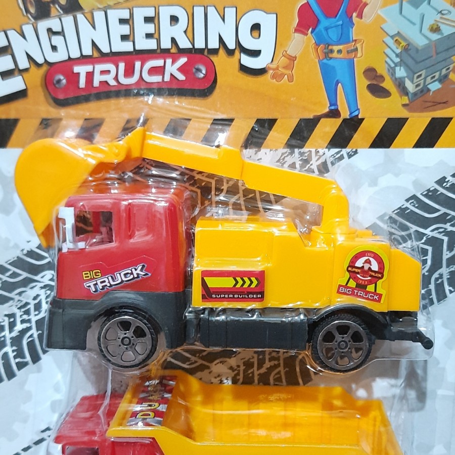 MAINAN ANAK TRUK KONTRUKSI ENGINERING 4PCS MAINAN TRUK MAINAN MOBIL MAINAN ANAK LAKI LAKI