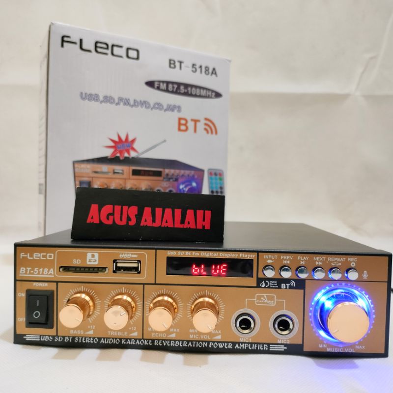 Power Amplifier Fleco BT-518A Amplifier Bluetooth Subwoofer Stereo Karaoke Mp3 Player Radio // power amplifier subwoofer