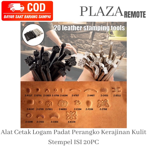 Alat PROFIL Cetak Logam Padat Perangko Kerajinan Kulit Stempel 1SET ISI 20PC