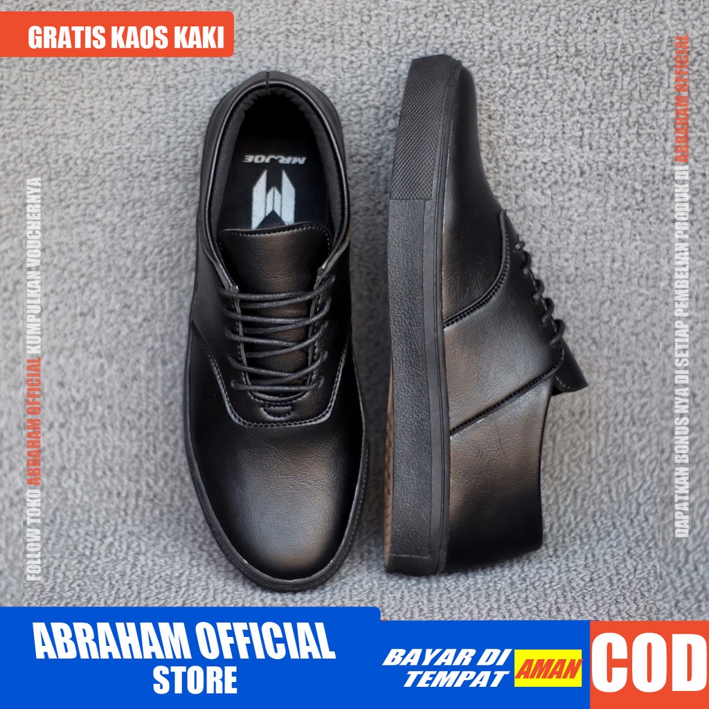 AUTENTIC - Sepatu Pria Casual Sneakers Kulit Syntetic Kerja Kantor Kondangan Cowok / Cowo Sepatu Kasual Semi Formal Kerja Kantor Kuliah Gaya Santai Keren Kekinian Original Murah Terlaris