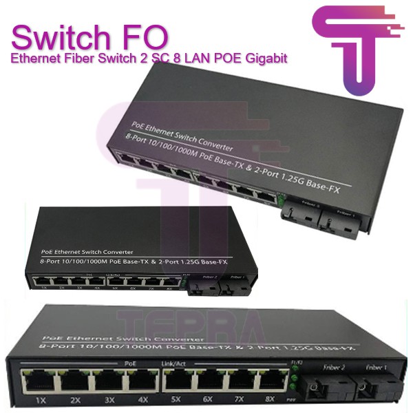 Media Converter 2 Port FO 8 Port Gigabit LAN POE / Fiber Switch 2 FO 8 Gigabit LAN POE