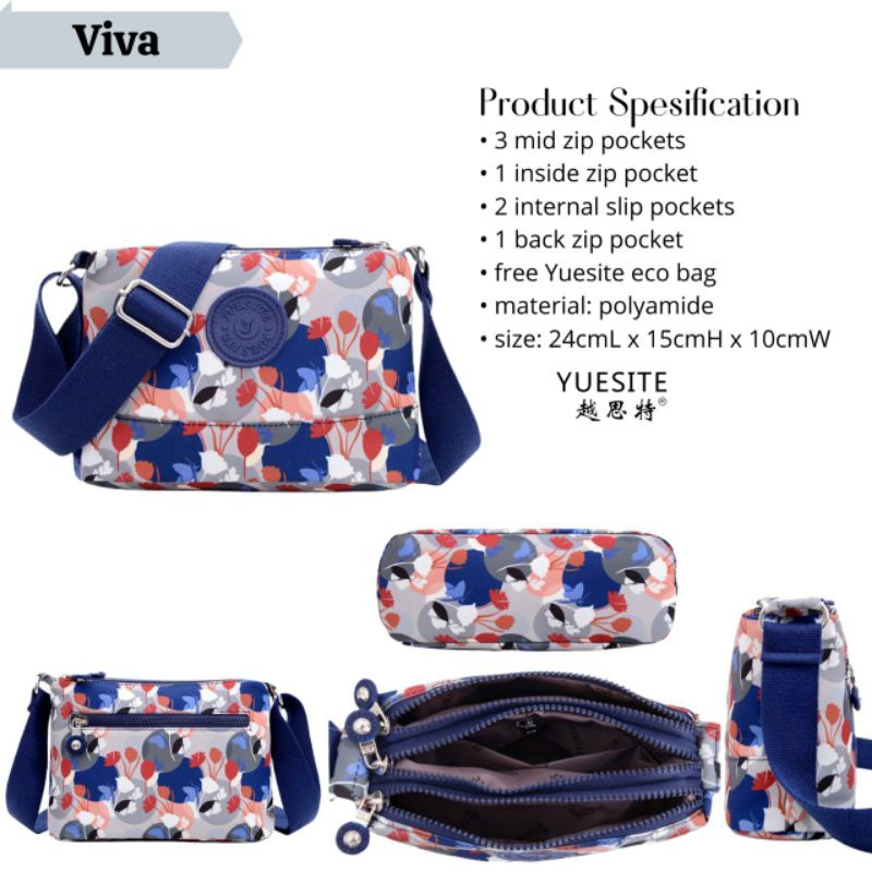 TAS SELEMPANG WANITA MOTIF FASHION IMPORT SLING BAG YUESITE VIVA CYUTEBAGS