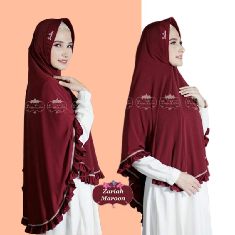 Hijab Instant Jilbab Kerudung Bergo Instan Jumbo Terbaru Kekinian Viral Linalivia Zariah Model Baru 