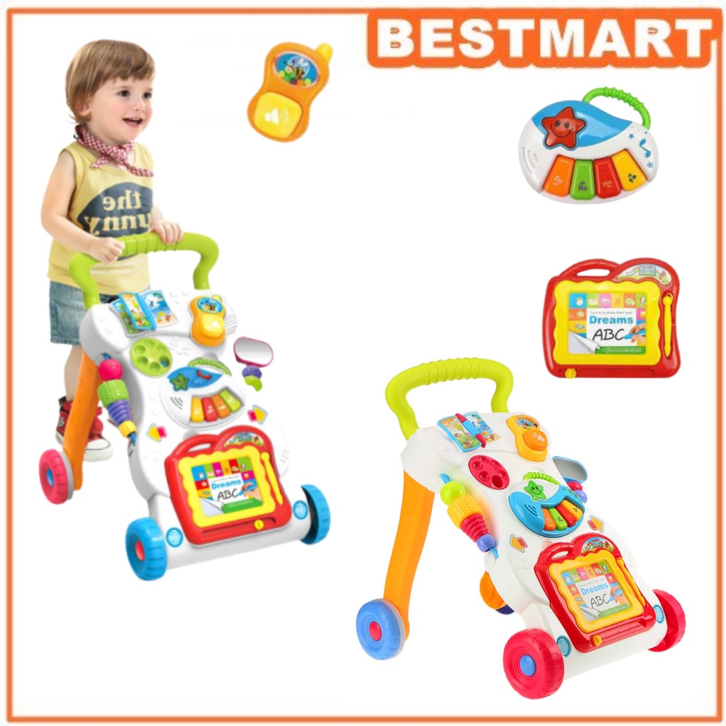 Mainan Anak Berjalan Children Music Walker Push Waker Baby Walker Mainan Dorong Berjalan