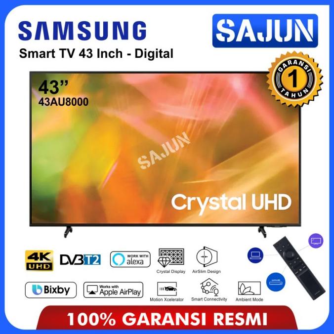 Samsung Smart TV 43 Inch Crystal 4K UHD 43AU8000 / UA43AU8000