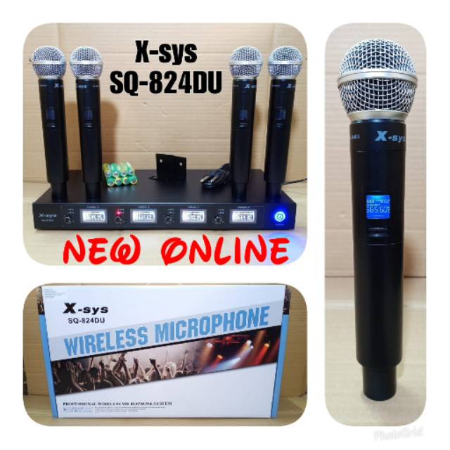 Mic wireless X SYS SQ824DU 4bh mic pegang