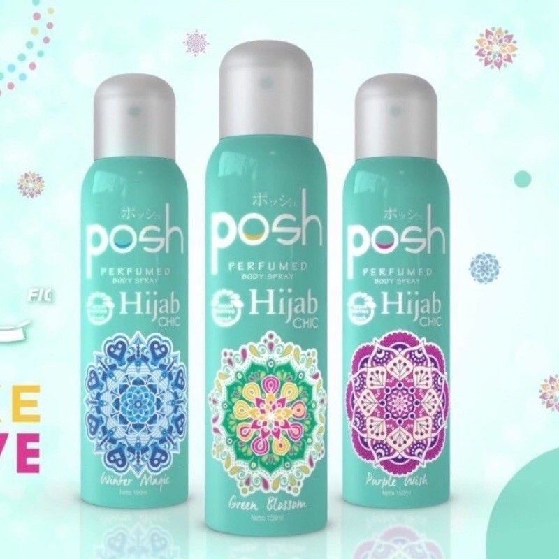 Posh Hijab Chic Perfumed Body Spray 150 ml/Posh Parfum/Posh Hijab/Parfum Hijab/Posh Hijab Kaleng/Pos