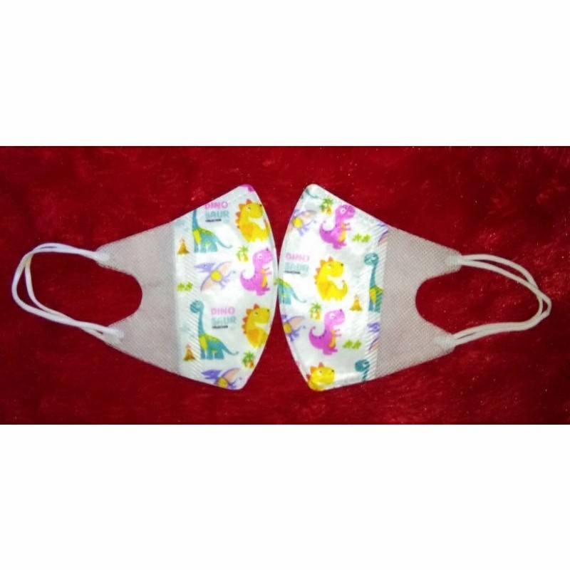 Masker Duck bill Anak CAREION Karakter 3D Masker Earlop Anak Duckbill CAREION 3ply isi 10pc Cewek/Co