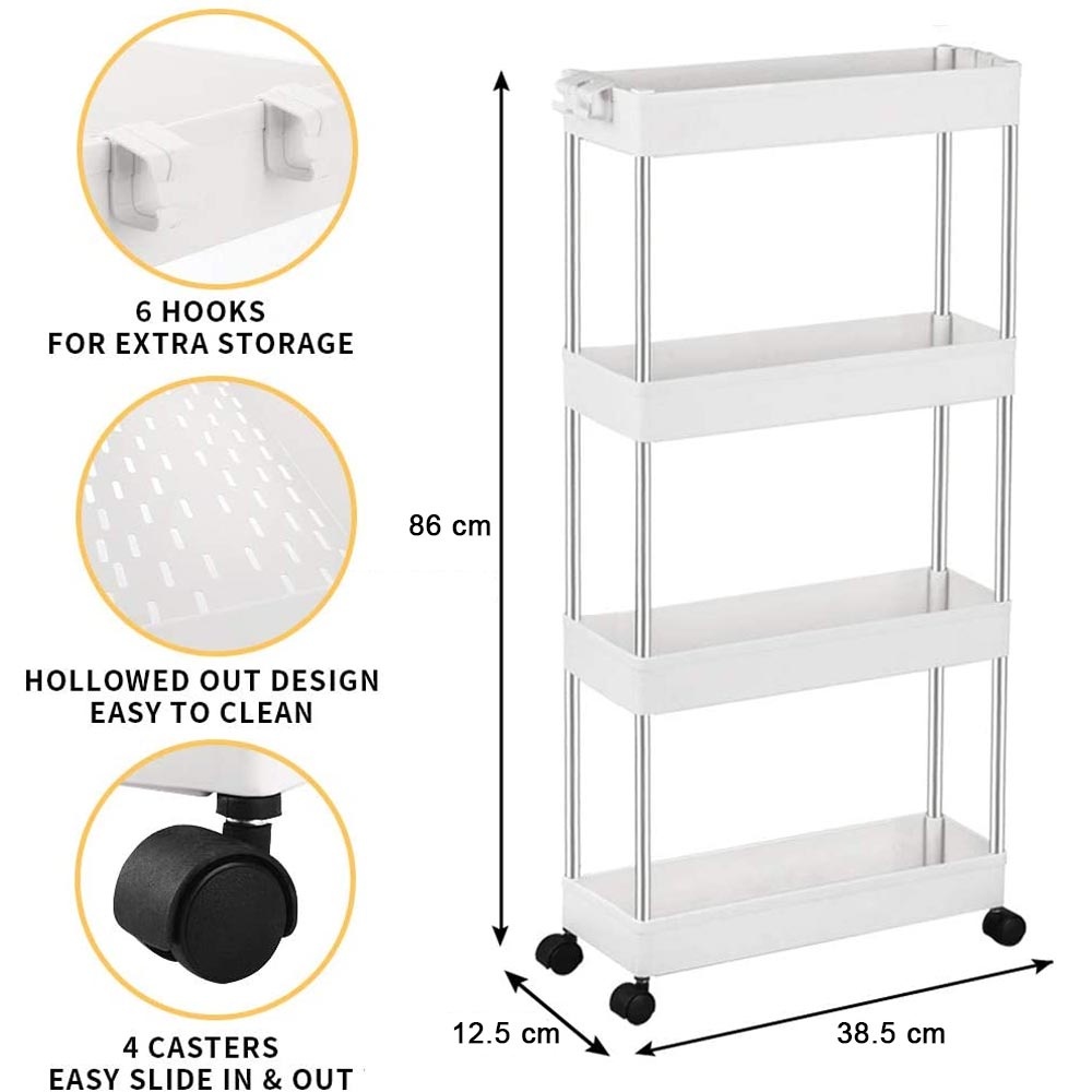 (COD) SHENAR,RAK TROLI 4 SUSUN SALON DAPUR KAMAR TIDUR MANDI / RAK SUSUN STAND HANGER SERBAGUNA, RAK SAMPING DAPUR RAK KAMAR MANDI RAK BUKU (RAK NARA)