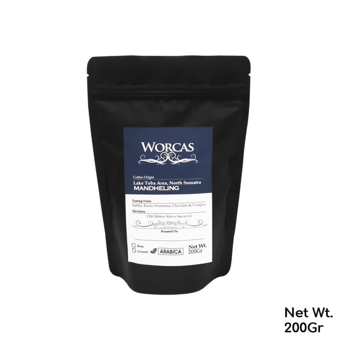 

Kopi Arabica Mandheling 200 Gram (Biji/Bubuk) | Worcas Coffee - kkp747