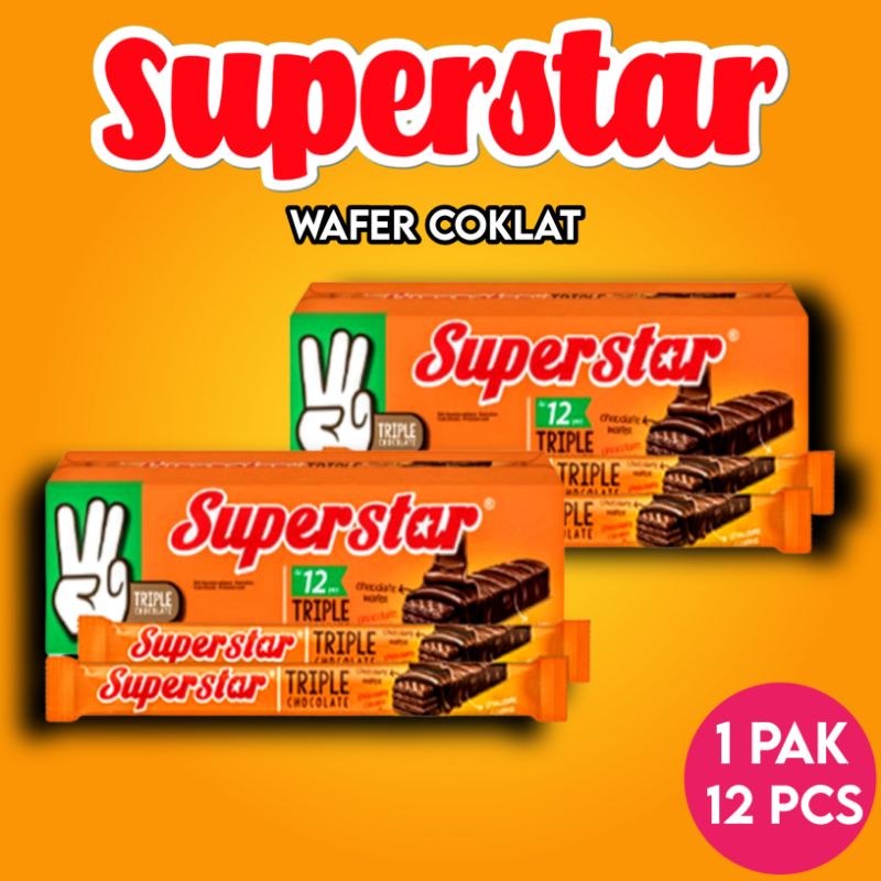 

Superstar Wafer Triple Chocolate 16 gr - 1box - 12pcs