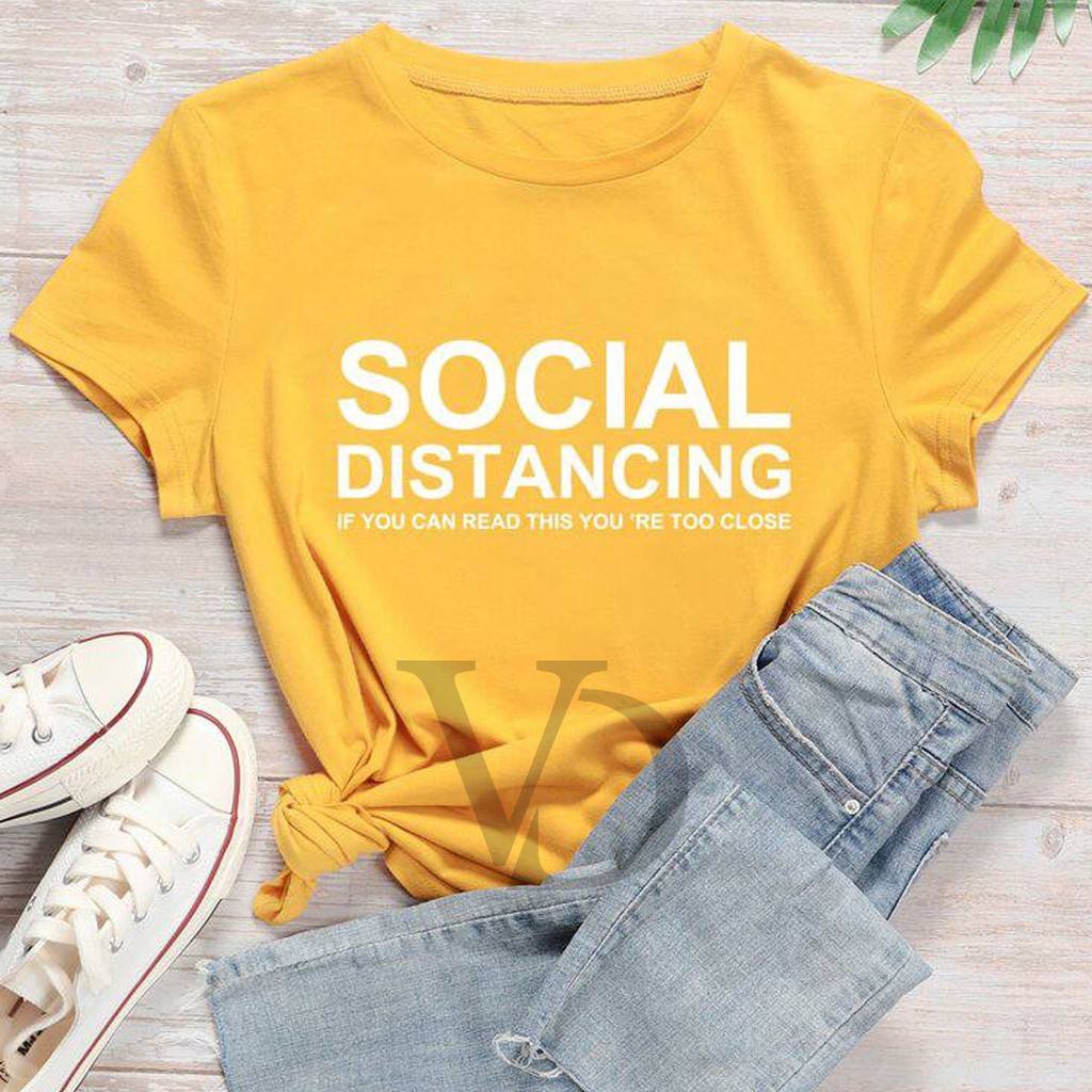 baju unisex / kaos wanita social distancing / baju murah / kaos combed / tumblr tee