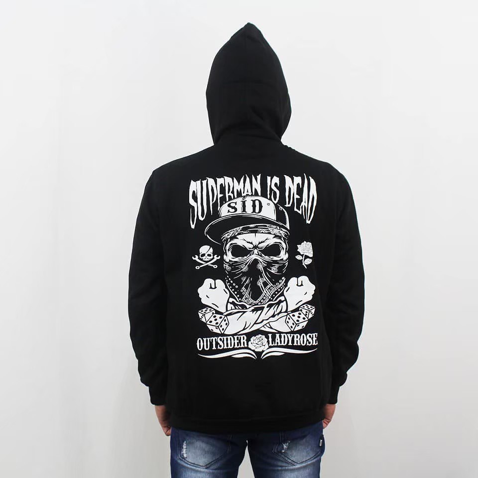 Hoodie Zipper SID Botak Terbaru Black Size M L XL