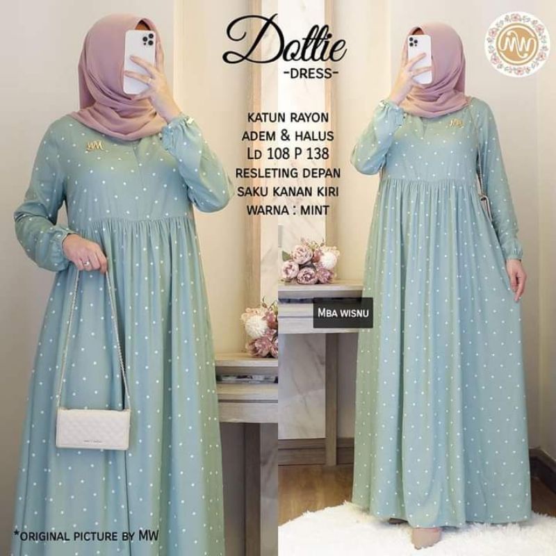 dottie dress gamis rayon adem modis casual by Mba Wisnu