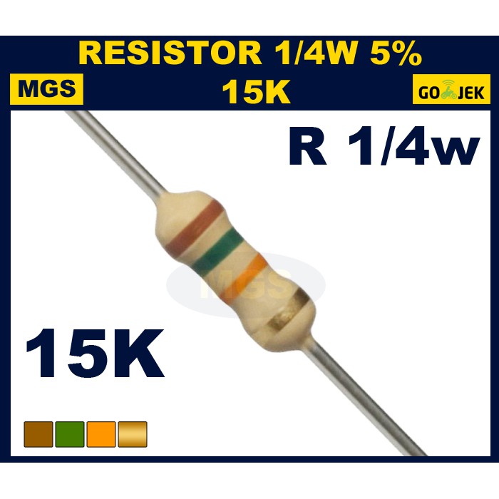 Resistor 1/4w 15K 5% 1000PCS