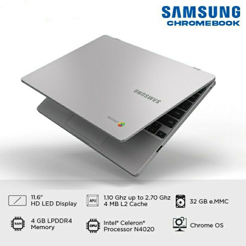 SAMSUNG CHROMEBOOK 4 4/32 RAM 4 GB INTERNAL 32GB GARANSI RESMI - CHROMEBOOK BARU