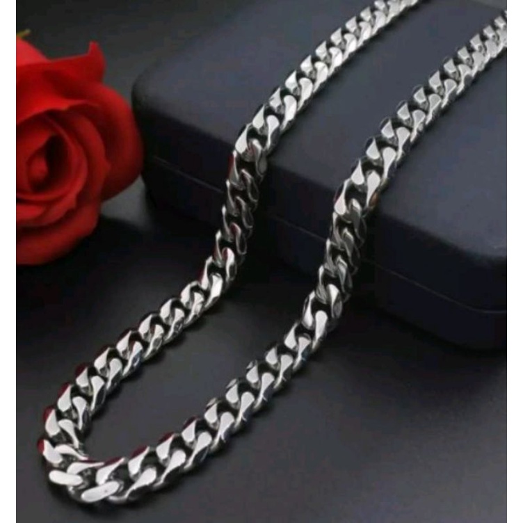 KALUNG SILVER TITANIUM RANTAI PRIA