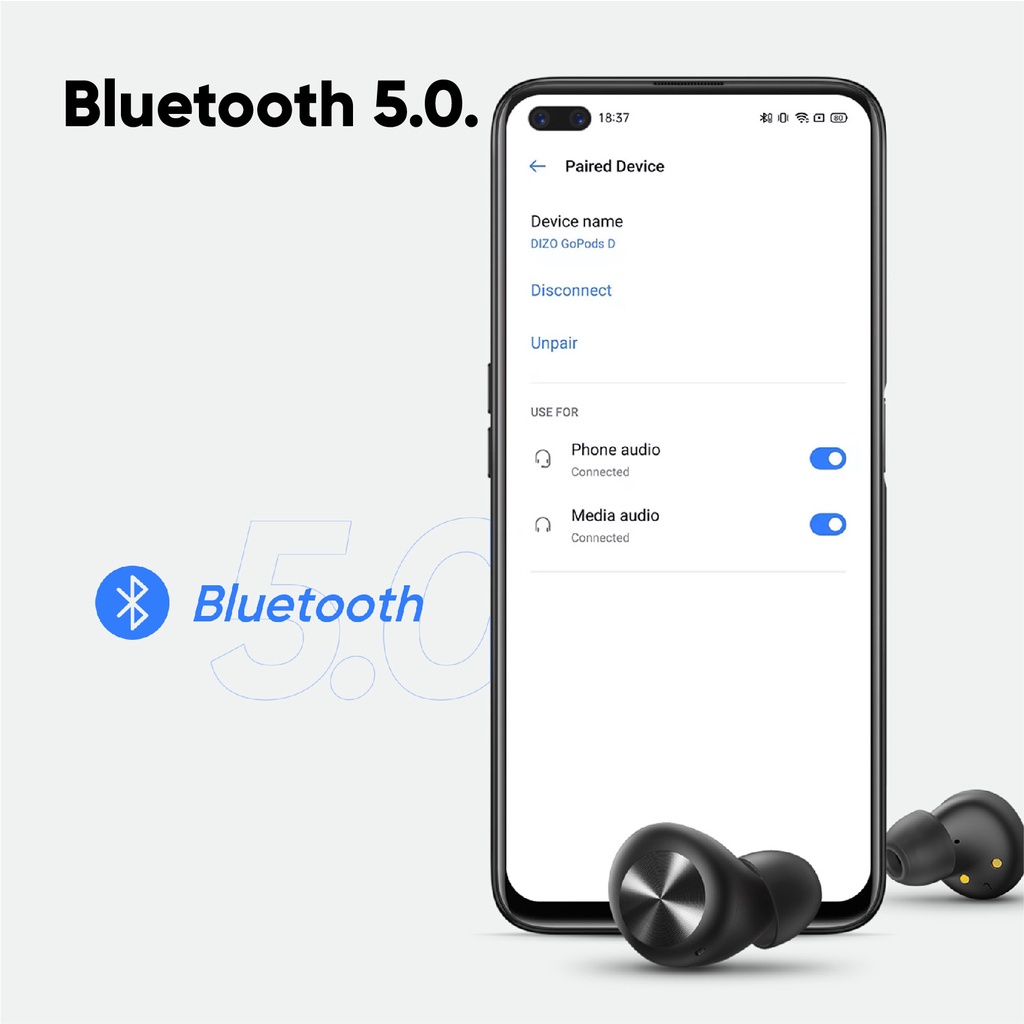 DIZO GoPods D TWS By Realme TechLife with Environment Noise Cancellation (ENC) Bluetooth Headset