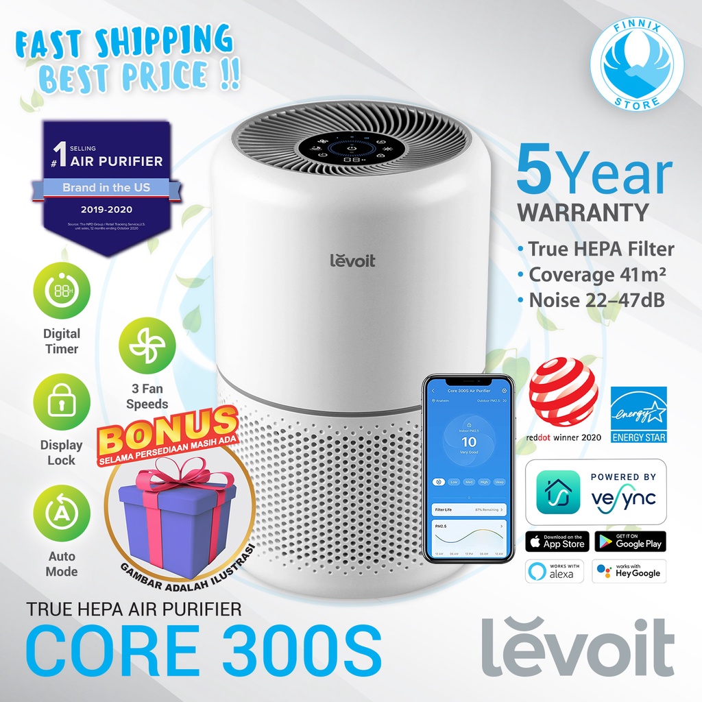 Air Purifier Levoit Core 300 True HEPA Filter - Pembersih Udara