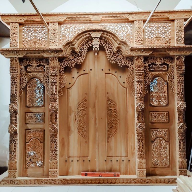 Pintu gebyok jati ready stock mentah