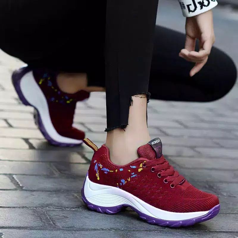 YASMINALSHOP11- Sepatu Sneakers Wanita Terbaru Running Batik Tali